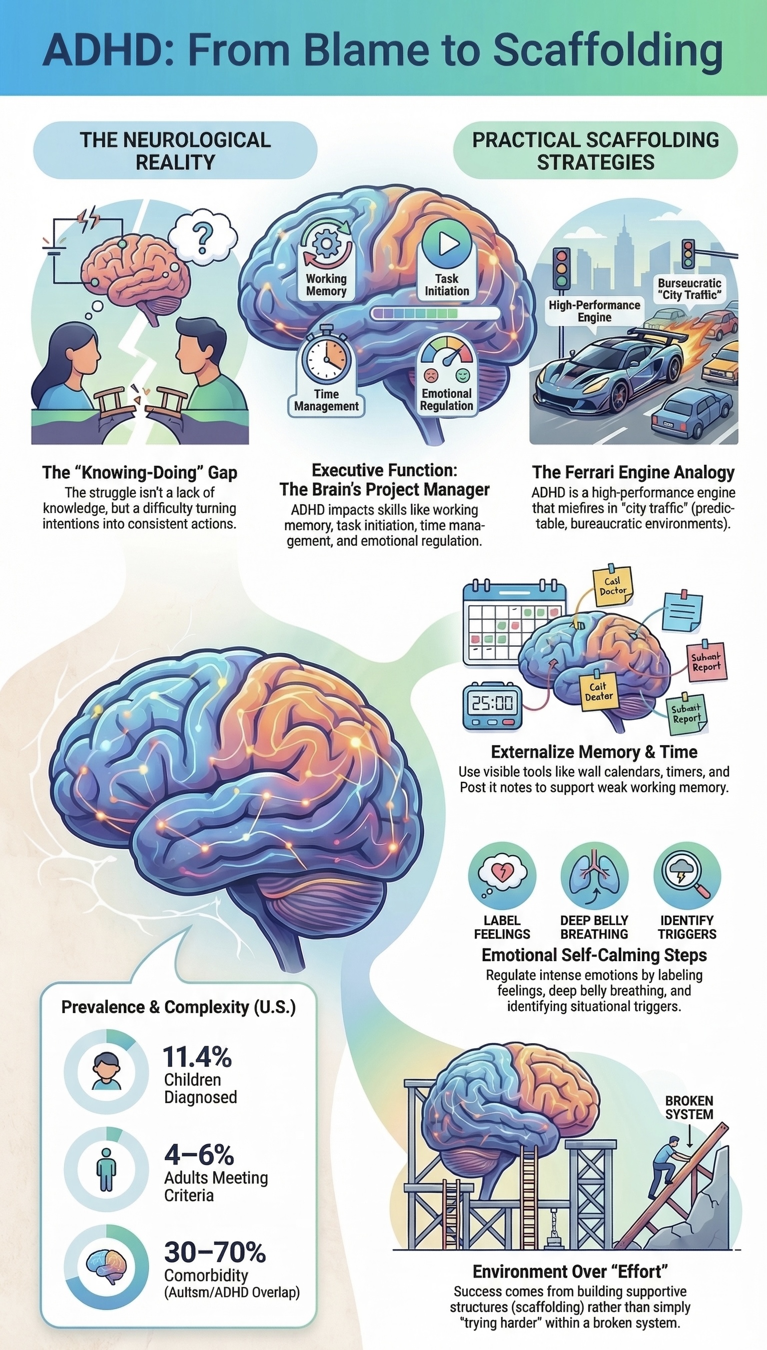 From blame to scaffolding ADHD support visual